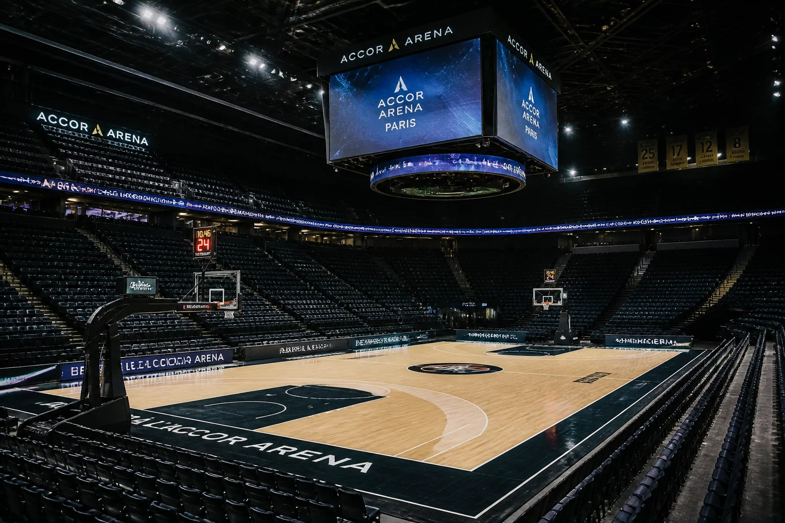 Vue architecturale intérieure de l'Accor Arena de Paris